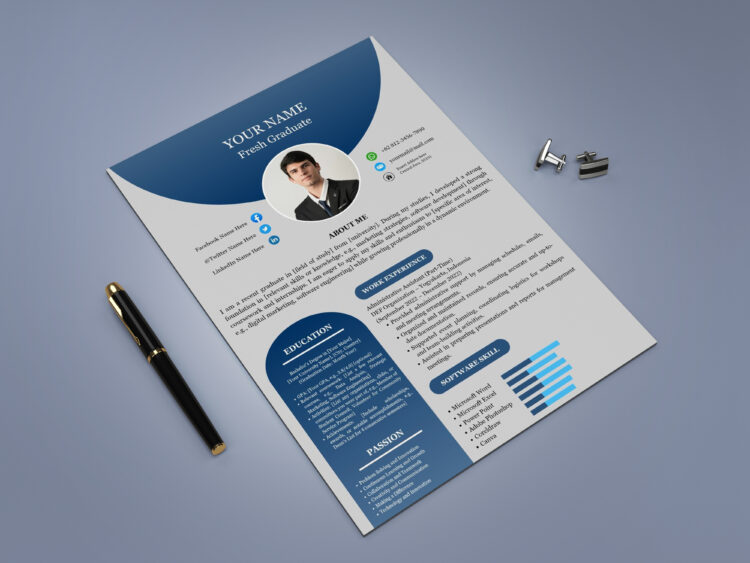 Resume Template for Fresh Graduates - Canva Template