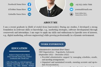 Resume Template for Fresh Graduates - Canva Template - Image 2