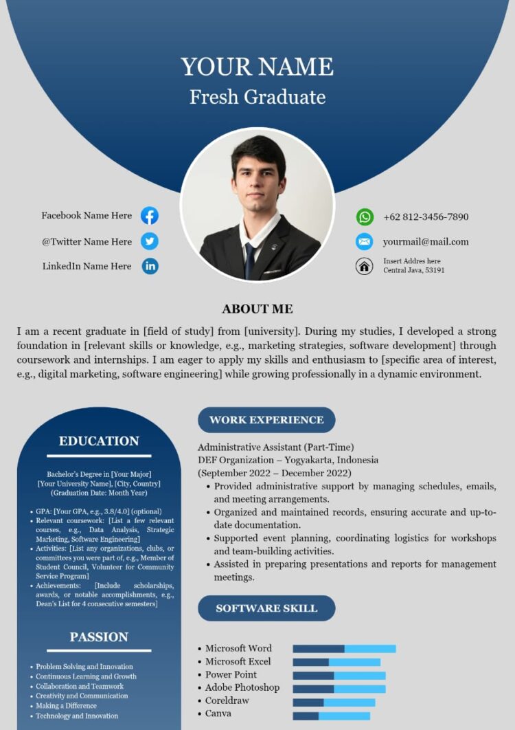 Resume Template for Fresh Graduates - Canva Template - Image 2